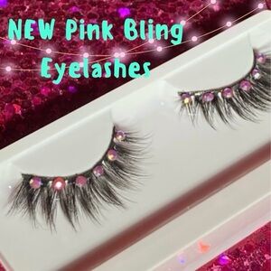 Fake Eyelashes Bedazzled Pink Shine Falsies Bling Y2K Party Lashes gift Mcbling